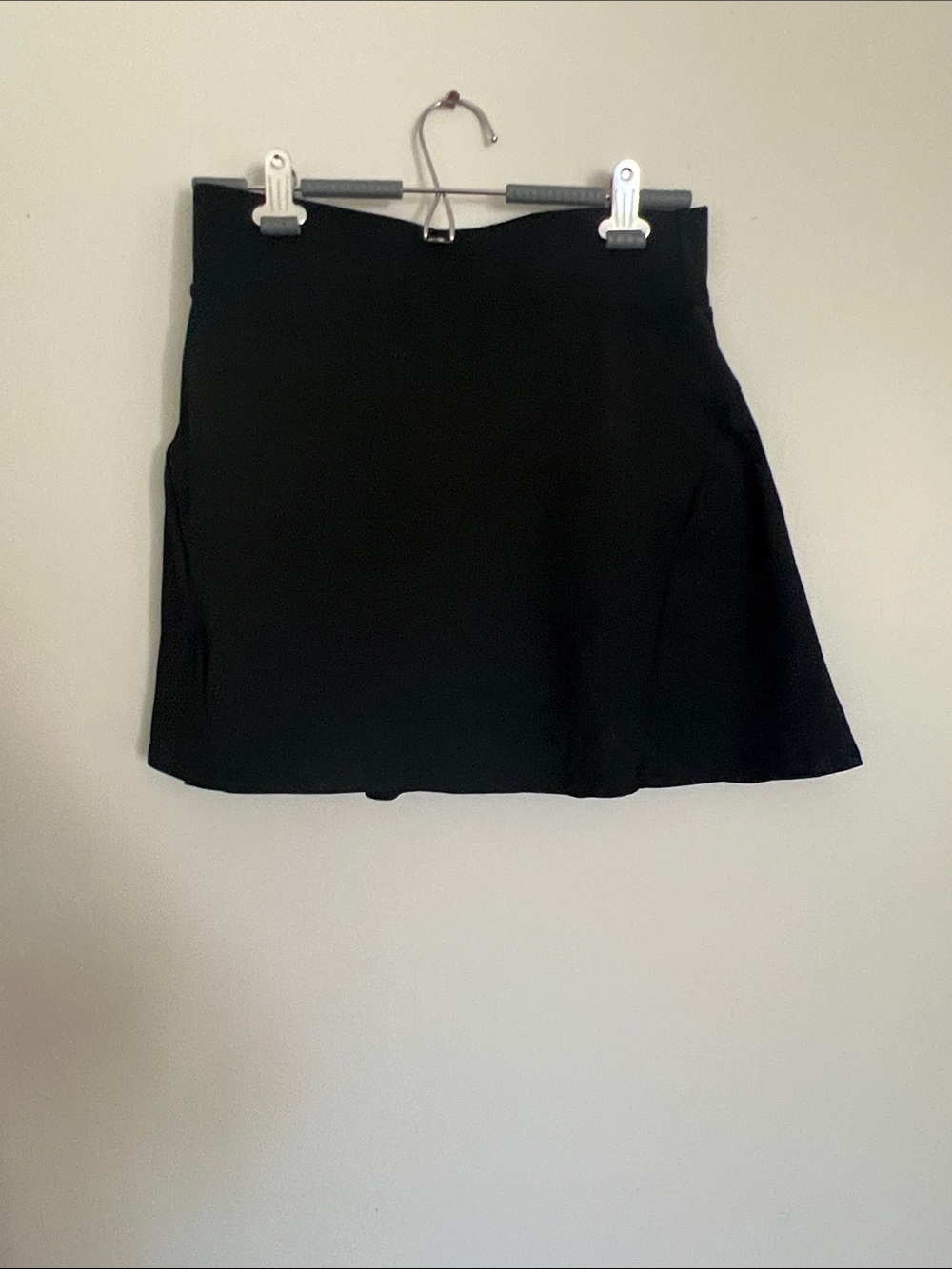 Classic Black Skort with Clean A-Line Shape and Pleated back